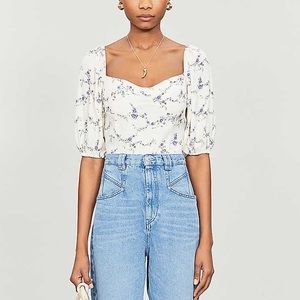 Reformation short sleeve corset top